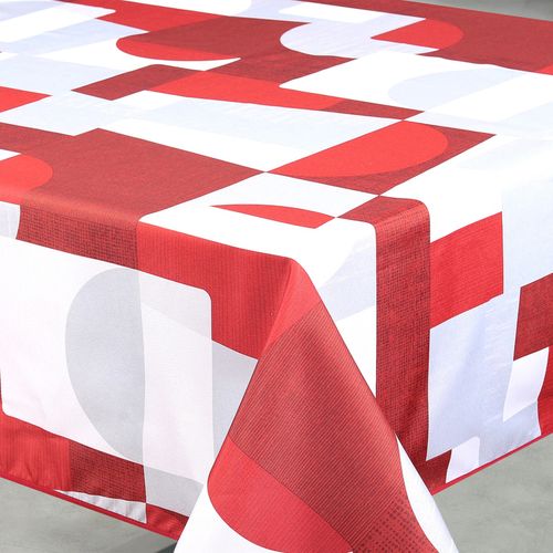 Nappe Anti-tâche Rectangulaire Design Géométrique - 145x240 Cm - Rouge