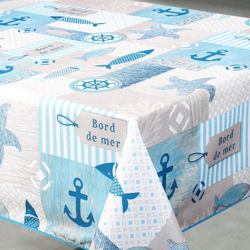 Nappe Anti-tâche Rectangulaire Motif Marin - 145x240 Cm - Bleu