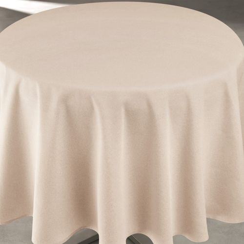 Nappe Déperlante Anti-taches - Effet Lin Pour Table Ronde - 160x160 Cm - Lin