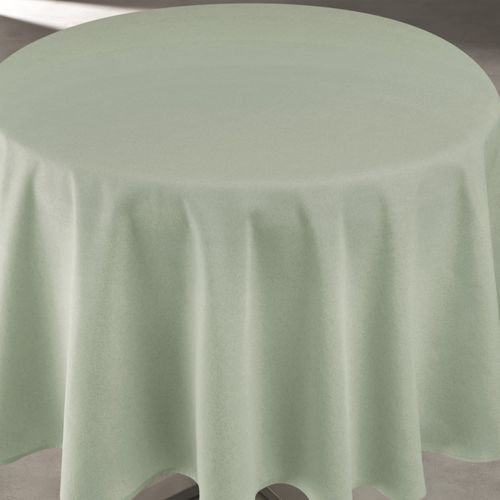 Nappe Déperlante Anti-taches - Effet Lin Pour Table Ronde - 160x160 Cm - Kaki