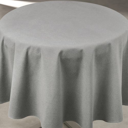 Nappe Déperlante Anti-taches - Effet Lin Pour Table Ronde - 160x160 Cm - Gris Anthracite