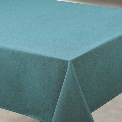 Nappe Déperlante Anti-taches - Effet Lin - 145x240 Cm - Bleu Paon