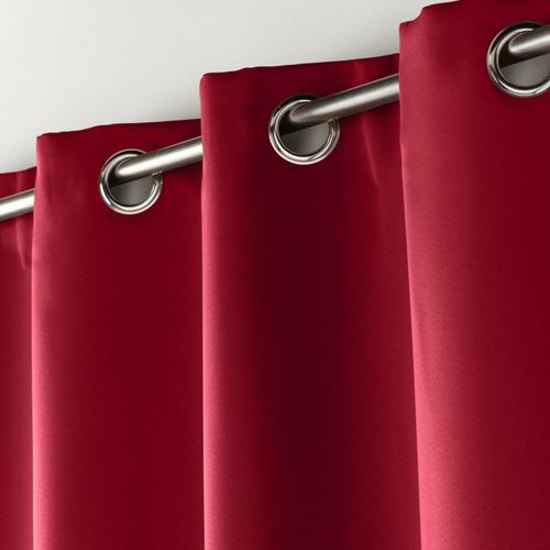 Rideau Court Obscurcissant 90 % Adapté Radiateur - 135x180 Cm - Carmin