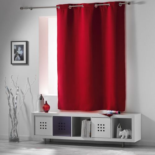 Rideau Court Obscurcissant 90 % Adapté Radiateur - 135x180 Cm - Carmin