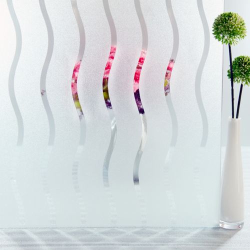 Film Électrostatique Motif Vague - 90x200 Cm - Blanc