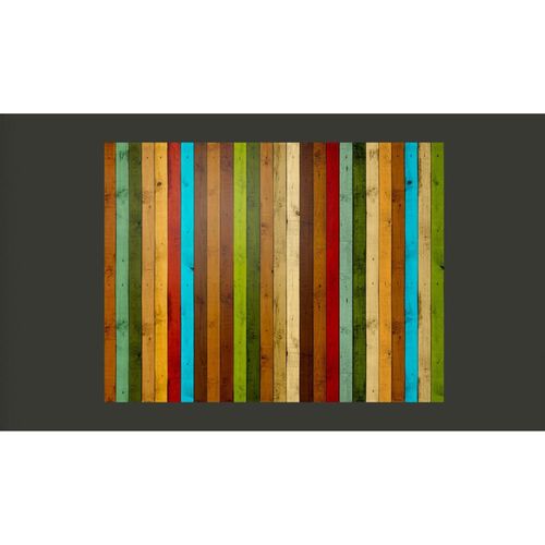 Papier Peint Arc En Ciel En Bois 300 X 230 Cm Multicolore