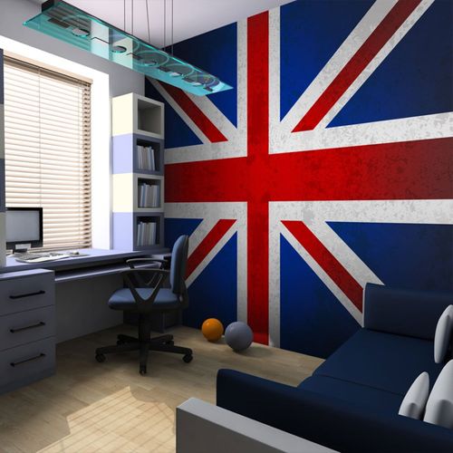 Papier Peint Union Jack 250 X 193 Cm Bleu