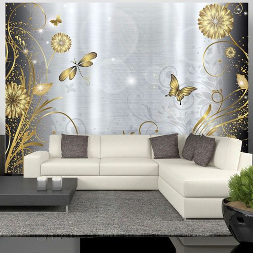 Papier Peint Prairie Royale 350 X 245 Cm Gris