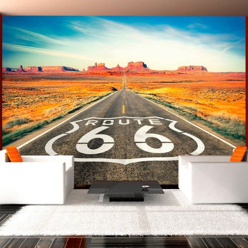 Papier Peint Route 66 350 X 245 Cm Orange