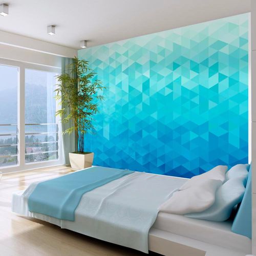 Papier Peint Pixel Bleu 350 X 245 Cm Bleu