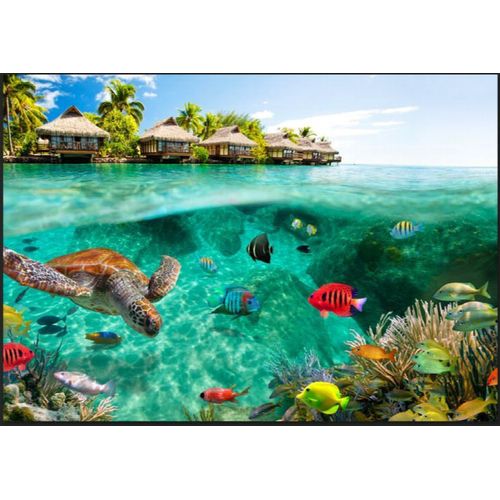 Papier Peint Sous La Surface De L'eau 400 X 280 Cm Bleu