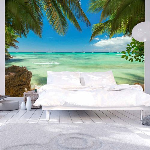 Papier Peint Détente Sur La Plage 400 X 280 Cm Bleu