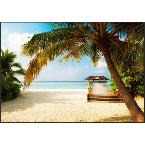 Papier Peint Plage Paradisiaque 350 X 245 Cm Bleu