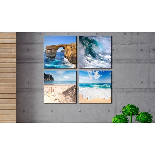 Tableau La Beauté De L'océan 40 X 40 Cm Bleu