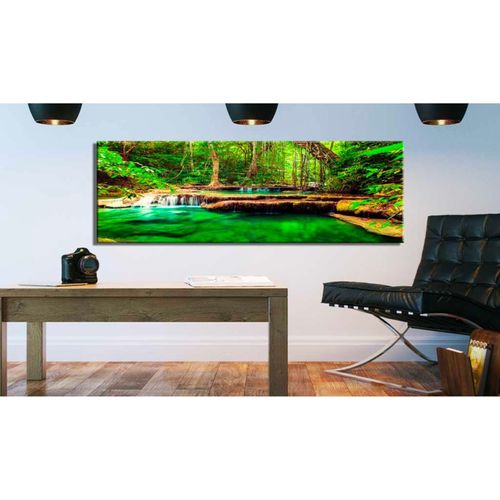 Tableau Cascade D'émeraude 135 X 45 Cm Vert
