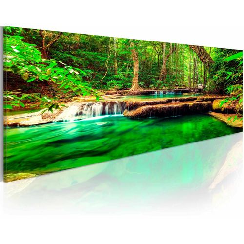 Tableau Cascade D'émeraude 135 X 45 Cm Vert