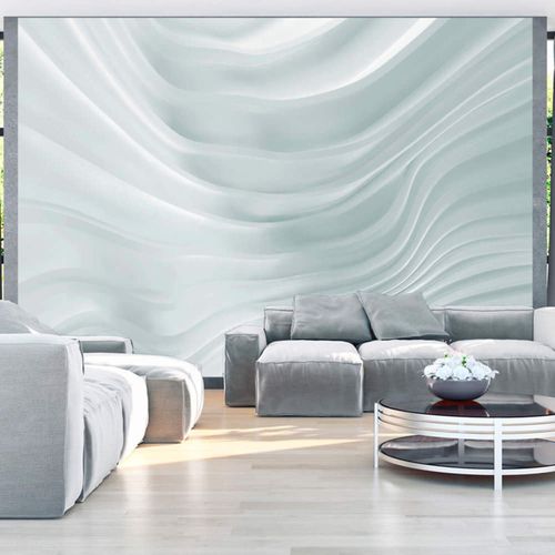 Papier Peint Onduler Blanc 350 X 245 Cm Blanc