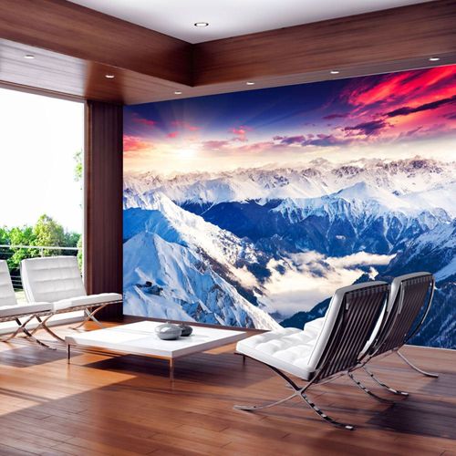 Papier Peint Magnifiques Alpes 300 X 210 Cm Blanc