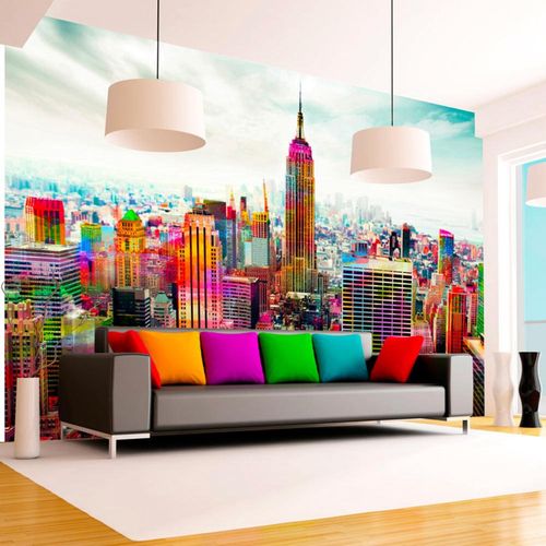Papier Peint Couleurs De La Ville De New York 400 X 280 Cm Rouge