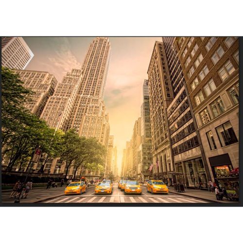 Papier Peint à L'ombre Des Gratte-ciel 350 X 245 Cm Jaune