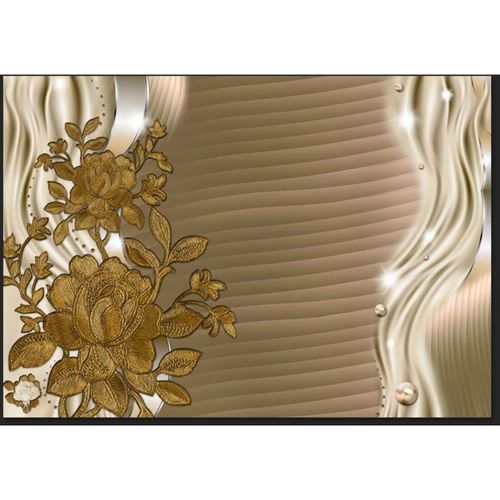 Papier Peint Bourgeons Dorés 350 X 245 Cm Beige