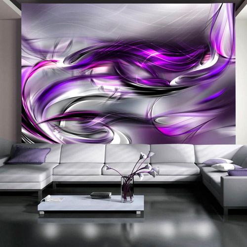 Papier Peint Tourbillons Pourpre 350 X 245 Cm Violet