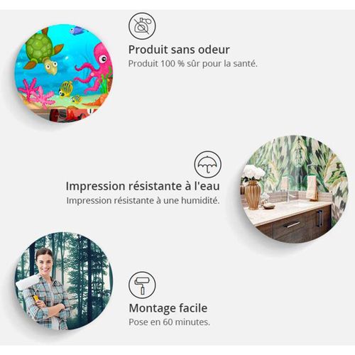 Papier Peint Rose Bleu 400 X 309 Cm Bleu