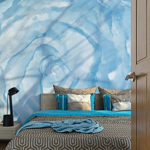 Papier Peint Rose Bleu 400 X 309 Cm Bleu