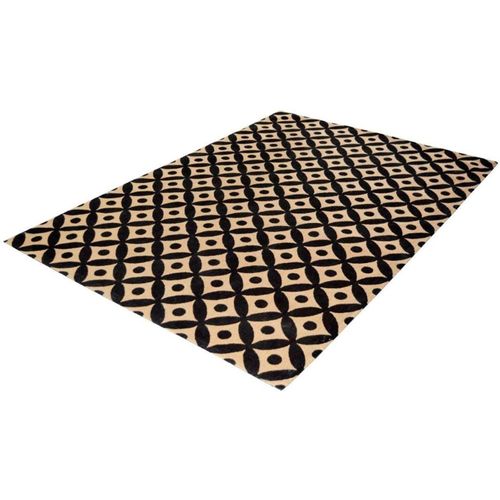 Tapis Fait Main Noir Naturel Scandy 210 120 X 170 Cm Noir