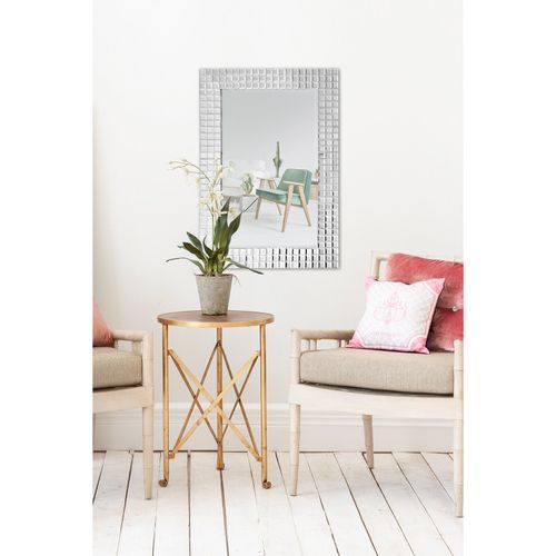 Miroir Mural Miroir Argent 90x60x4cm