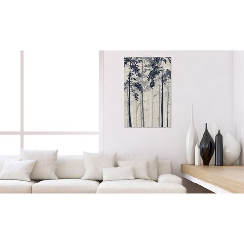 Tableau Forêt Dans Le Brouillard 40 X 60 Cm Gris