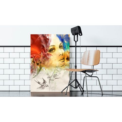 Tableau Femme Ardente 40 X 60 Cm Blanc