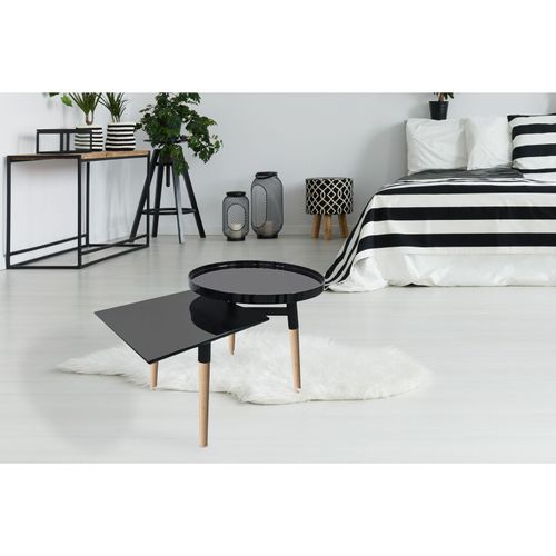Table Basse Bois Noir 77x49,5x54cm