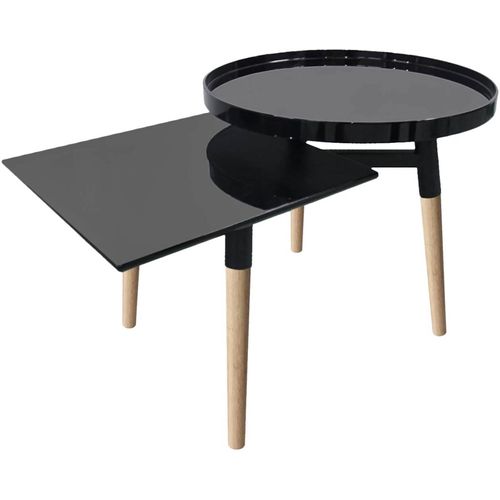 Table Basse Bois Noir 77x49,5x54cm