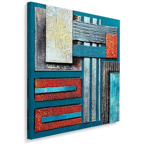 Tableau 62 Abstraction 30 X 30 Cm Bleu