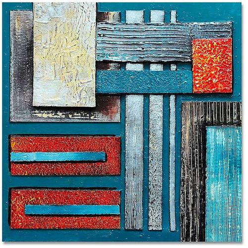 Tableau 62 Abstraction 30 X 30 Cm Bleu