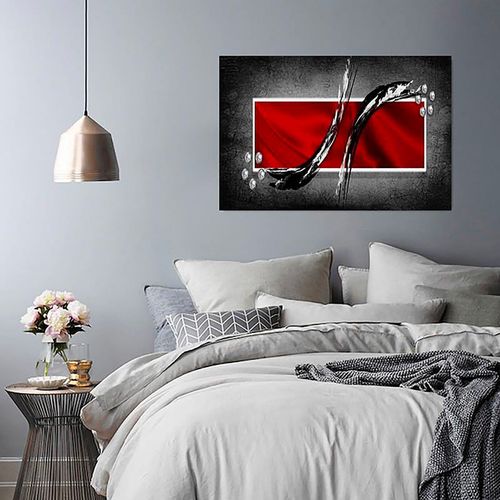 Tableau Composition Abstraite 4 80 X 60 Cm Rouge