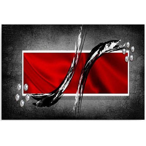 Tableau Composition Abstraite 4 80 X 60 Cm Rouge