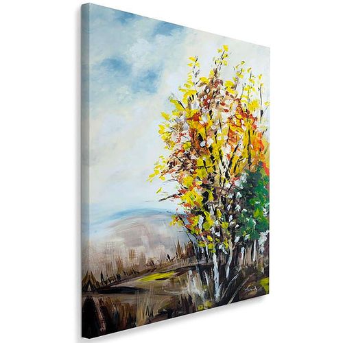 Tableau Paysage D'automne 2 30 X 40 Cm Beige