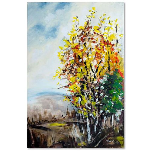 Tableau Paysage D'automne 2 30 X 40 Cm Beige