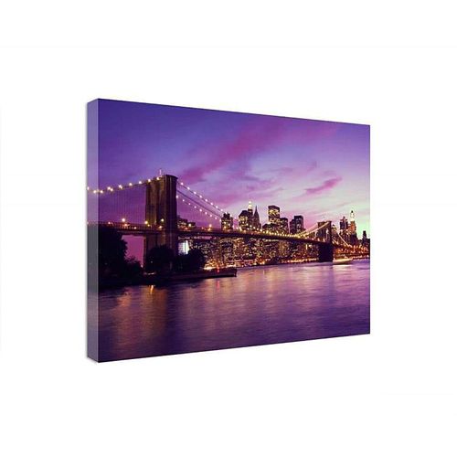 Tableau Manhattan Au Coucher Du Soleil 40 X 30 Cm Violet