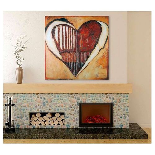 Tableau Coeur D'abstraction 30 X 30 Cm Marron