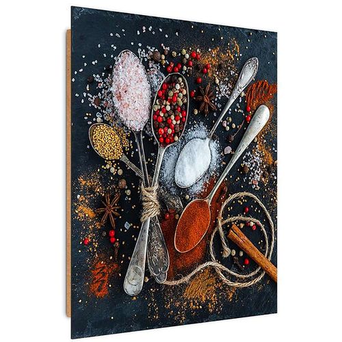 Tableau Bois Epices 2 40 X 50 Cm Noir