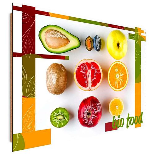 Tableau Fruits De Bois 50 X 40 Cm Blanc