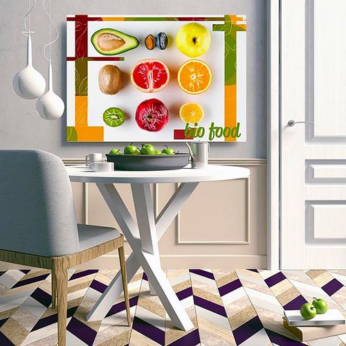 Tableau Fruits De Bois 50 X 40 Cm Blanc