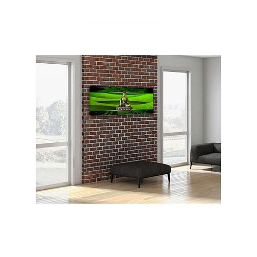 Tableau Bois Bouddha En Vert 100 X 50 Cm Vert