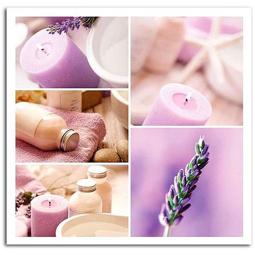 Tableau Déco Bois Lavande 90 X 90 Cm Violet