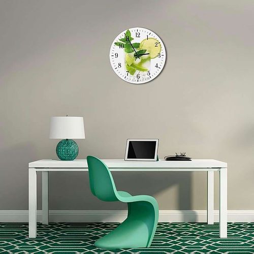 Horloge Murale Rafraîchissante Mojito Design Vibrant 40 X 40 Cm Blanc