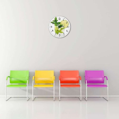 Horloge Murale Rafraîchissante Mojito Design Vibrant 40 X 40 Cm Blanc