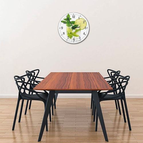 Horloge Murale Rafraîchissante Mojito Design Vibrant 60 X 60 Cm Blanc